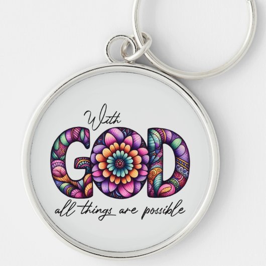 Porte-clés Custom Christian With God All Things Are Possible (Devant)