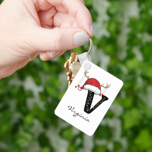 Porte-clés Custom Christmas Alphabet Keychain for Dad or Mom (main)