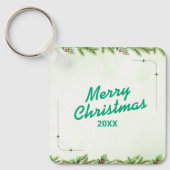 Porte-clés Custom Christmas Square Metal Keychain (Recto)