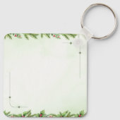 Porte-clés Custom Christmas Square Metal Keychain (Dos)