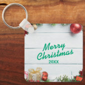 Porte-clés Custom Christmas Square Metal Keychain (Recto)