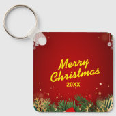 Porte-clés Custom Christmas Square Metal Keychain (Recto)