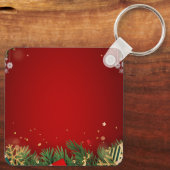 Porte-clés Custom Christmas Square Metal Keychain (Verso)