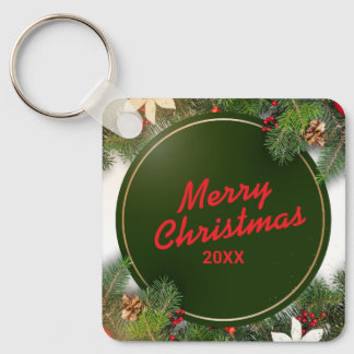 Porte-clés Custom Christmas Square Metal Keychain