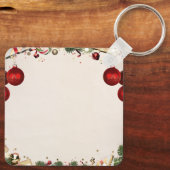 Porte-clés Custom Christmas Square Metal Keychain (Verso)