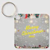 Porte-clés Custom Christmas Square Metal Keychain (Recto)