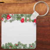 Porte-clés Custom Christmas Square Metal Keychain (Verso)