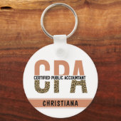 Porte-clés Custom CPA Certified Public Accountant Leopard  (Recto)