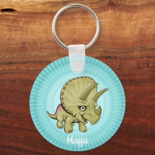 Porte-clés Custom Cute Triceratops (Verso)