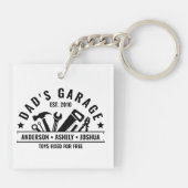 Porte-clés Custom Dads Garage Funny Mécanicien Papa (Dos)