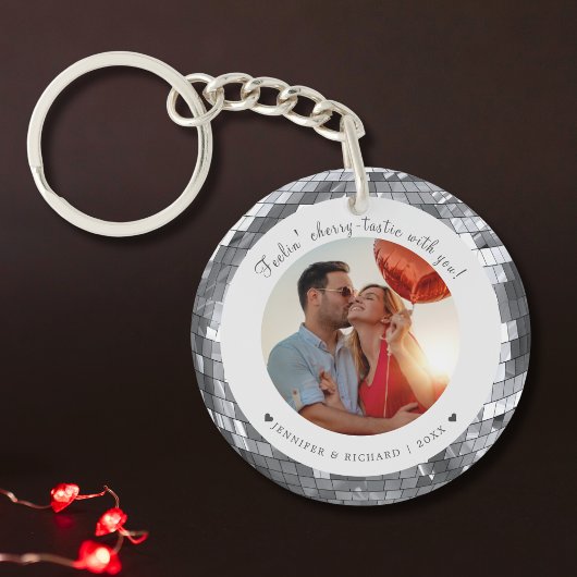 Porte-clés Custom Disco Argent Saint-Valentin Porte - clé pho