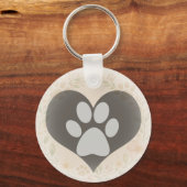 Porte-clés Custom Dog Paw Prints Memorial (Verso)