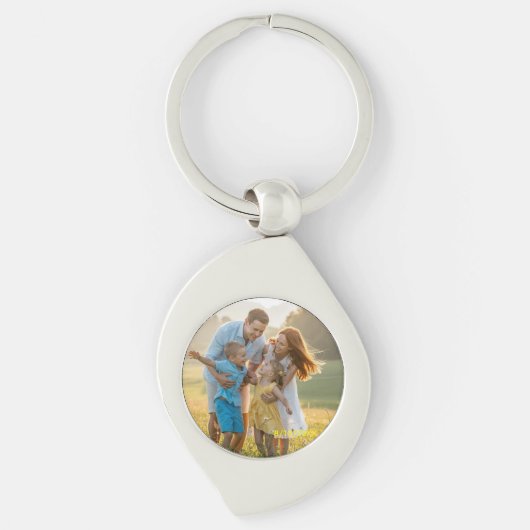 Porte-clés Custom Double Sided Family Two Photo Christmas Cer (Devant)