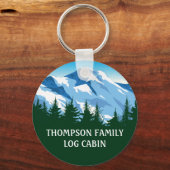 Porte-clés Custom Family Cabine Blue Mountain Forest Nature (Verso)