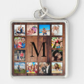 Porte-clés Custom Family Photo Collage Reclaimed Wood (Devant)