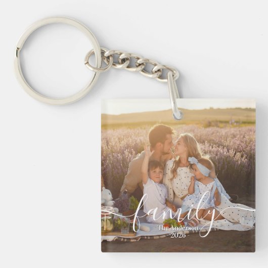 Porte-clés Custom Family Photo - Personalized Last Name  (Devant)