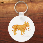 Porte-clés Custom French Bulldog Pastel Orange Frenchie (Recto)