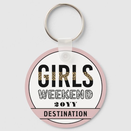 Porte-clés Custom Girls Week-end Girls Trip Vacances (Recto)