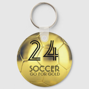Porte-clés Custom Go for Gold Soccer Ball Waterproof Keychain