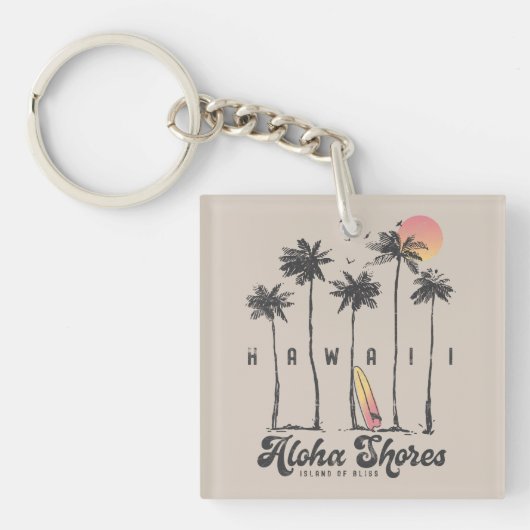 Porte-clés Custom Hawaii Beach Surfer Vacances été Cadeau (Devant)