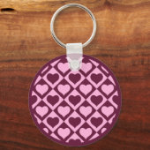 Porte-clés Custom Heart Checkerboard Pattern Bordeaux Pink -  (Verso)