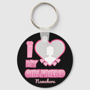 Porte-clés Custom I Love My Girlfriend - Ajouter photo et nom