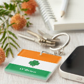 Porte-clés Custom Irish Flag Bottle Opener with Last Name (Devant Droit)