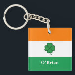 Porte-clés Custom Irish Flag Bottle Opener with Last Name<br><div class="desc">Carry a piece of Irish pride everywhere with this custom Irish flag bottle opener keychain. Featuring vibrant green, white, and orange colors, it can be personalized with your last name. Perfect for St. Patrick’s Day, gifts, or everyday use for friends and family who love Irish-themed accessories.</div>