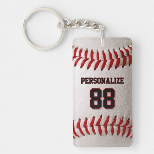 Porte-clés Custom Jersey Number & Name Baseball Player Design (Devant)