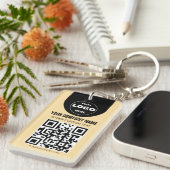 Porte-clés Custom Logo & QR Code Keychain | Business Promo Gi (Devant droit)