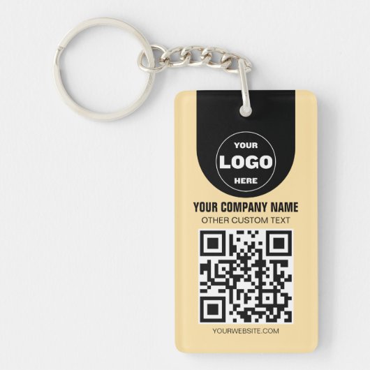 Porte-clés Custom Logo & QR Code Keychain | Business Promo Gi (Devant)