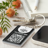 Porte-clés Custom Logo & QR Code Keychain | Business Promo Gi (Devant droit)