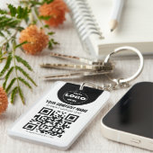 Porte-clés Custom Logo & QR Code Keychain | Business Promo Gi (Devant droit)
