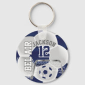 Porte-clés Custom - Marine Bleu et Blanc Football ⚽ balle (Recto)