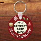 Porte-clés Custom Merry Christmas Keychain with Company Logo (Recto)