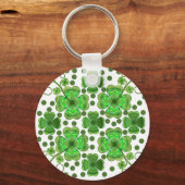 Porte-clés Custom Metallic Green Clover & Swirl Pattern  (Recto)