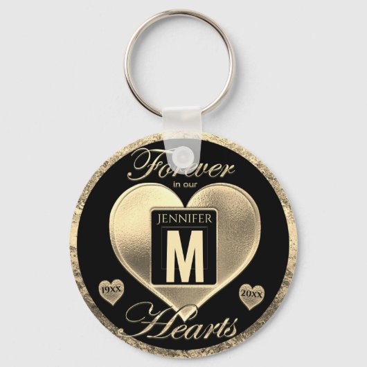 Porte-clés Custom Monogram Memorial in Loving Memory Keychain (Recto)