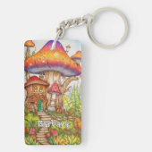 Porte-clés Custom Monogram Psychedelic Mushroom Art (Dos)