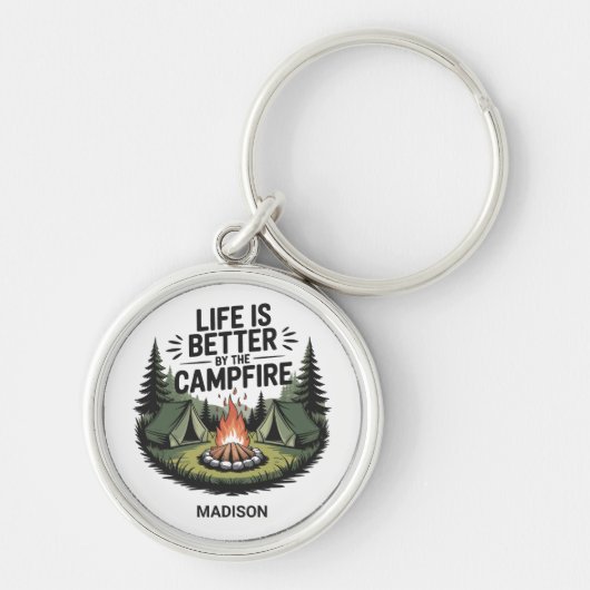 Porte-clés Custom Name Camping (Devant)