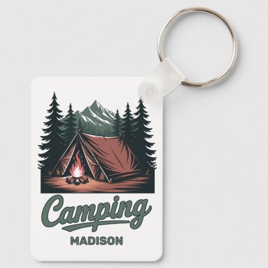 Porte-clés Custom Name Camping (Verso)