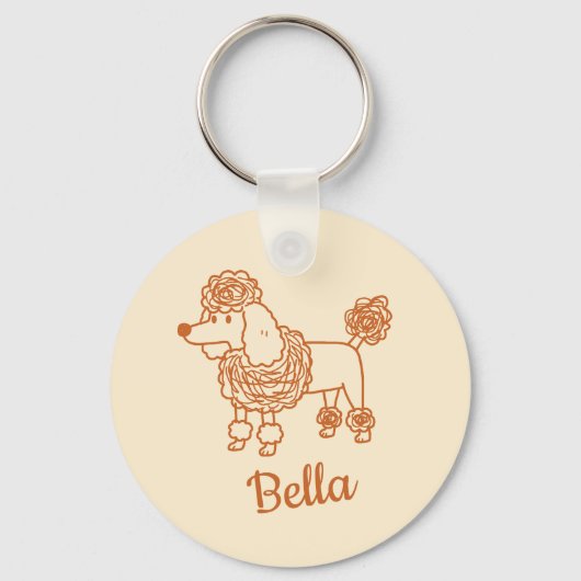 Porte-clés Custom Name Poodle Ornament – Handdrawn Dog Gift (Recto)