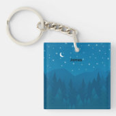 Porte-clés Custom Name, Stars Moon Mountain Acrylic Keychain (Devant)