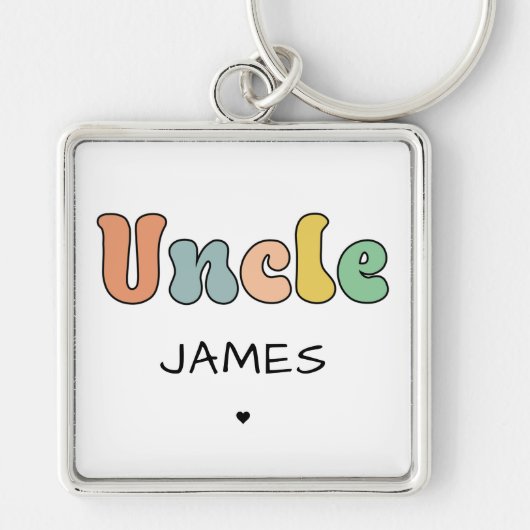 Porte-clés Custom Name Uncle Retro Gift | Uncle Personalized (Devant)