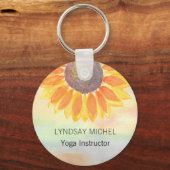 Porte-clés Custom Name Yoga Instructor Sunflower (Recto)
