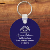 Porte-clés Custom Navy Blue Real Estate Realtor Keychains (Verso)