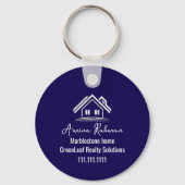 Porte-clés Custom Navy Blue Real Estate Realtor Keychains (Verso)