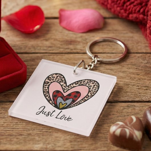 Porte-clés Custom Nested Hearts Keychain – Just Love