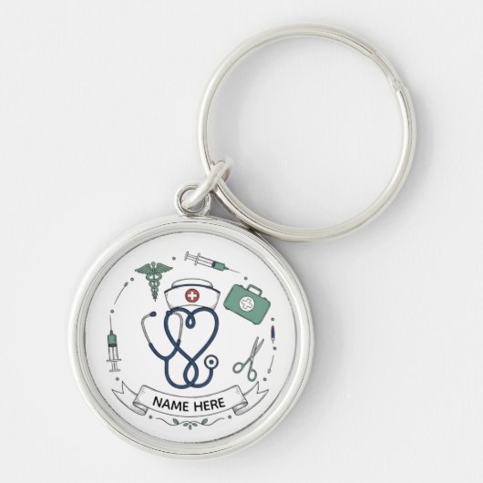 Porte-clés Custom Nurse Name Keychain | Medical Appreciation (Devant)