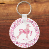 Porte-clés Custom Pastel Pink Poodle Silhouette Keychain (Recto)