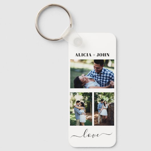 Porte-clés Custom Personalized Double Sided 3 Photo keychain (Recto)